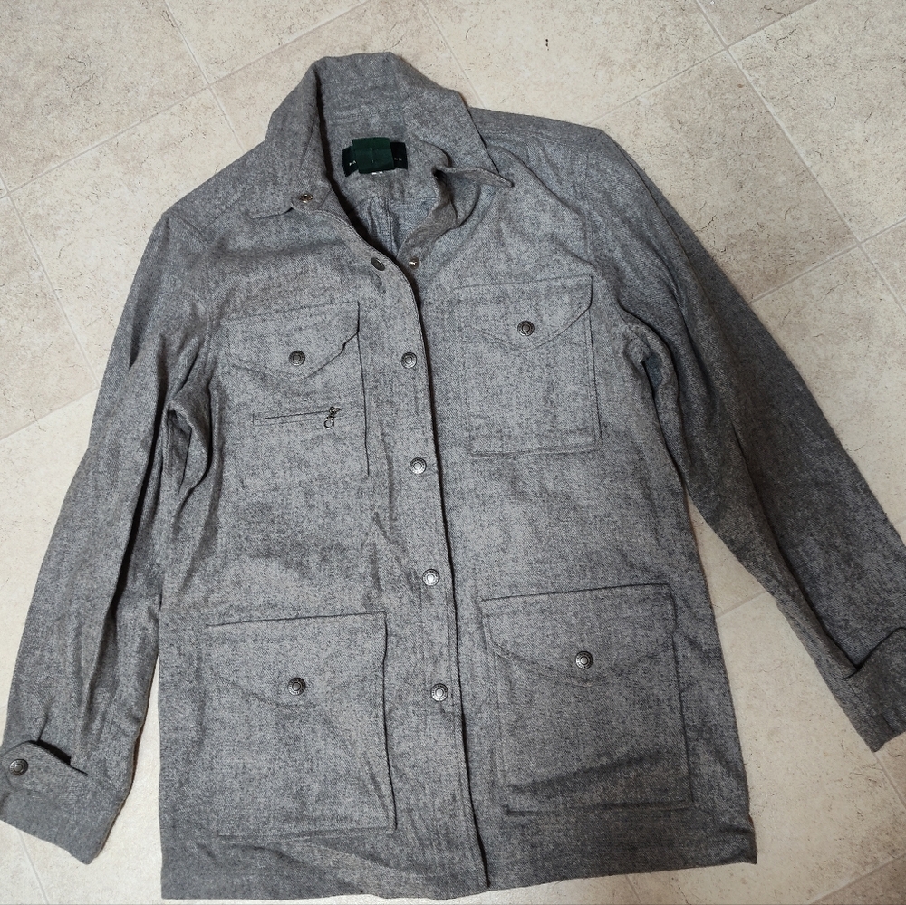 Ralph Lauren Polo Wool Snap Button Utility Chore Jacket Jacket Mens Small Gray